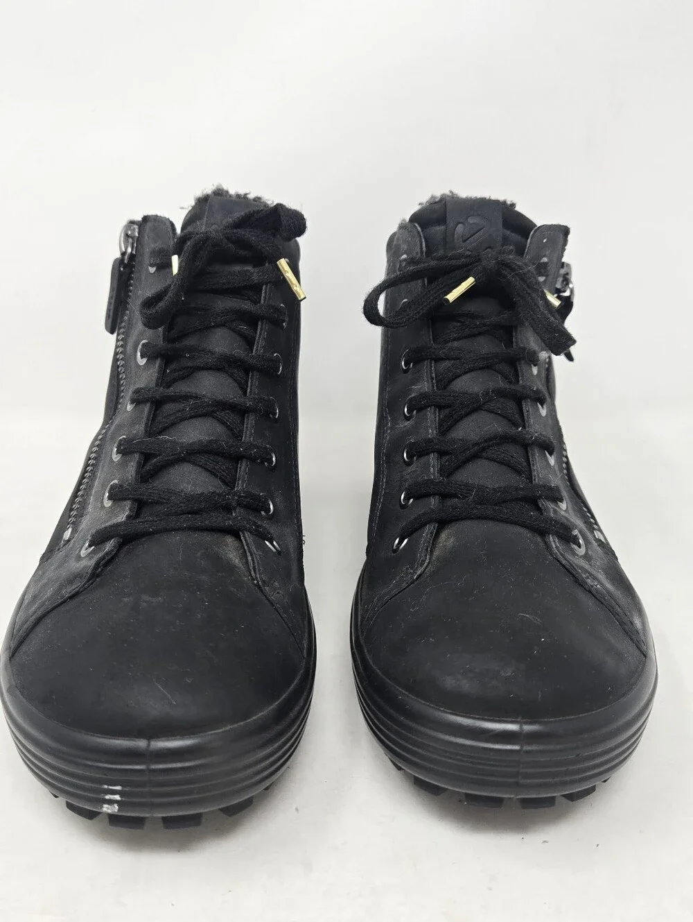 Ecco High-Top Side Zipper Round Toe Lace Up Slip on Ankle Boots Women's Size 7